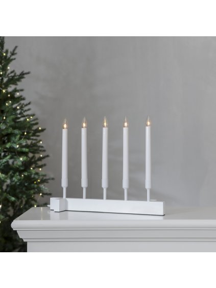 Adventný svietnik výška 32 cm Star Trading Vind - biely