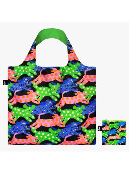 Skladacia nákupná taška LOQI GLITTER POWER Dogs