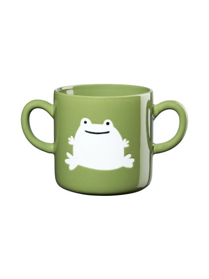Porcelánový hrnček s uchom 250 ml žaba KIDS ASA Selection - zelený