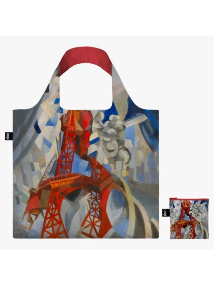 Skladacia nákupná taška LOQI ROBERT DELAUNAY Red Eiffel Tower