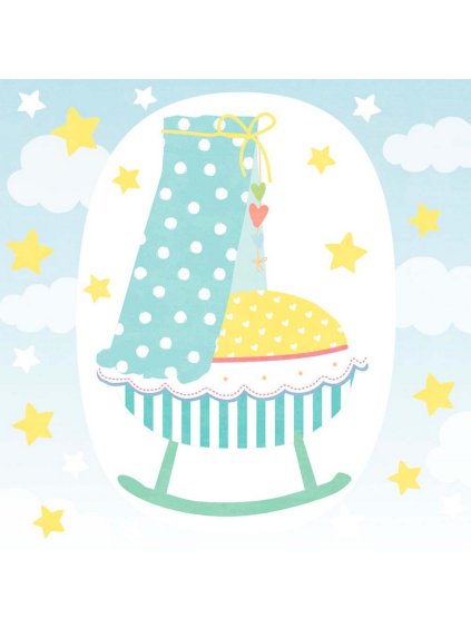 Prianie k narodeniu bábätka s obálkou 8x8 cm Artebene Cradle