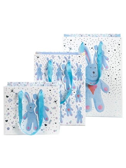 Darčeková taška set 3 veľ. Artebene Teddy Blue