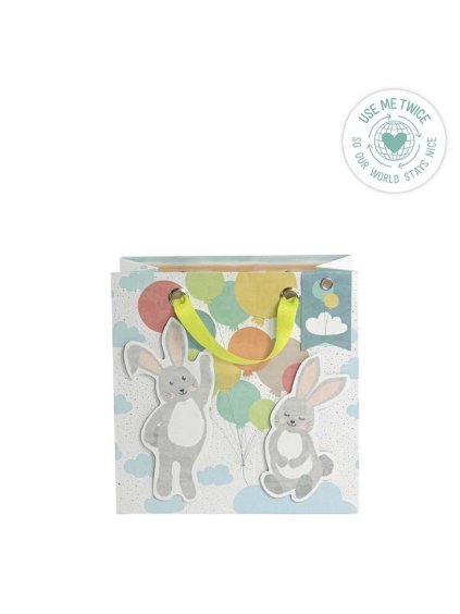 Darčeková taška 20x20x11cm Artebene Rabbit with Balloons