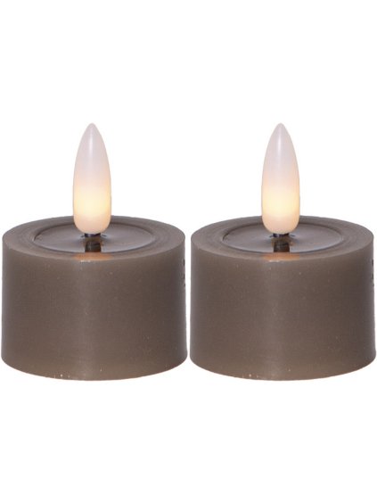 Súprava 2 ks LED čajových sviečok Star Trading Flamme Flow - hnedá