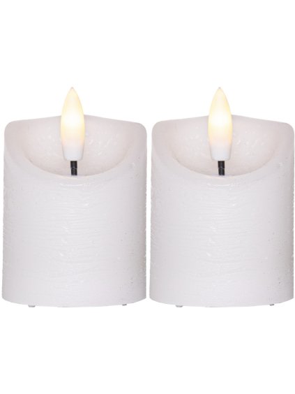Súprava 2 ks LED sviečok výška 7,5 cm Star Trading Flamme Rustic - biela