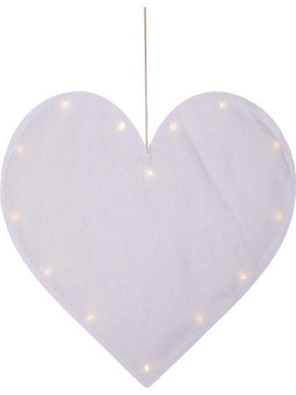 Závesné svietiace LED srdce výška 40 cm Star Trading Milla - biele