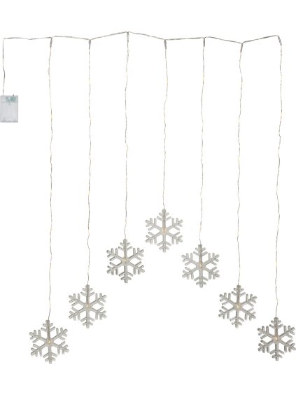 Závesný svetelný LED záves výška 85 cm Star Trading Dew Drop Snowflake - strieborný