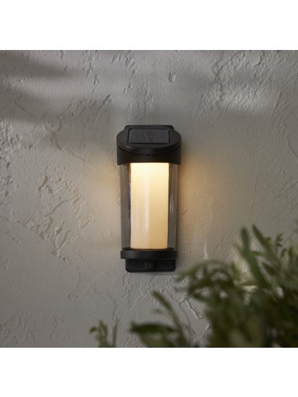 Solárne nástenné LED osvetlenie výška 21 cm Star Trading Alippa - čierne