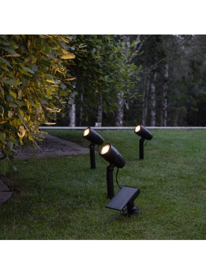 Solárny LED reflektor 3 ks výška 26 cm Star Trading Powerspot - čierny