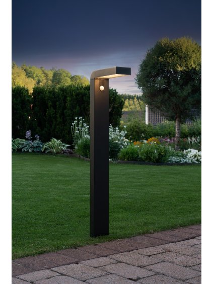 Solárne LED osvetlenie so senzorom pohybu výška 80 cm Star Trading Vici - čierne