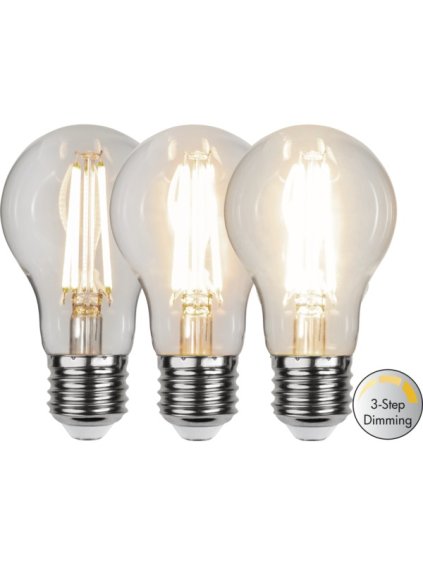LED žiarovka so stmievaním E27 A60 Star Trading Clear 3-Step - číra