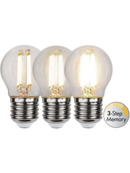 Zmievateľná žiarovka E27 G45 Star Trading 3 Step Memory - biela