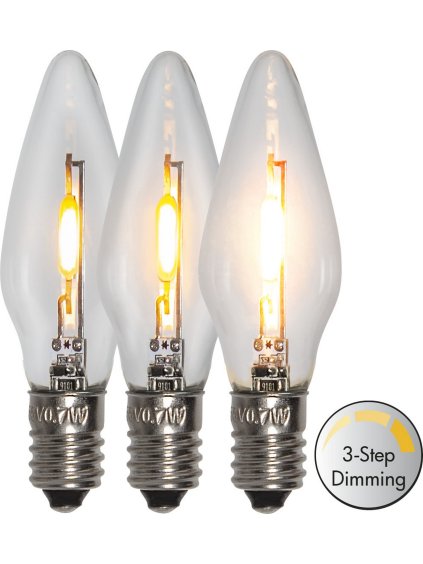 Sada 5 ks stmievateľná LED žiarovka E10 Star Trading 3 Step Universal - číra