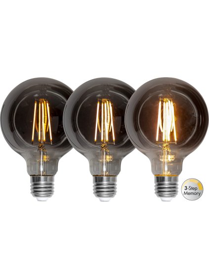 Stmievateľná LED žiarovka E27 G95 Star Trading 3 Step Memory - čierna