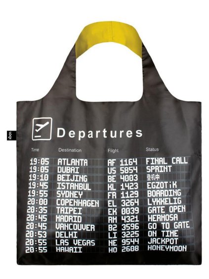 Skladacia nákupná taška LOQI AIRPORT Arrivals