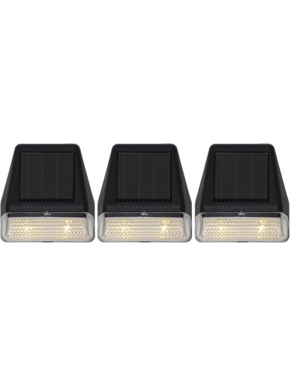 Solárne nástenné LED osvetlenie so senzorom 3 ks Star Trading Wally - čierne