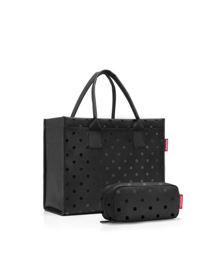 Sada štýlová kabelka a praktické púzdro Reisenthel Daily Shopper set Glossy dots black
