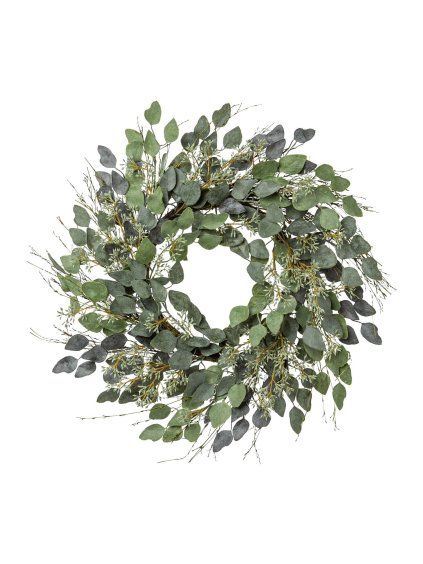 Dekoračný veniec eukalyptus priemer 60 cm - zelený