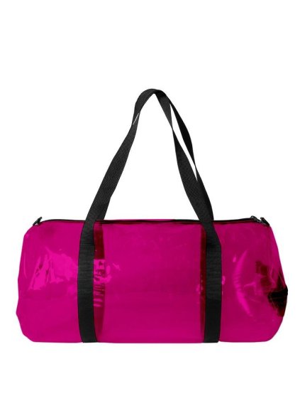 Víkendová skladacia taška LOQI TRANSPARENT Pink