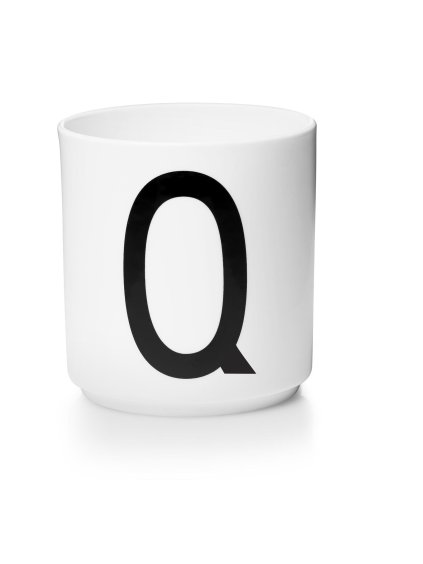 Porcelánový hrnček Q DESIGN LETTERS - biely