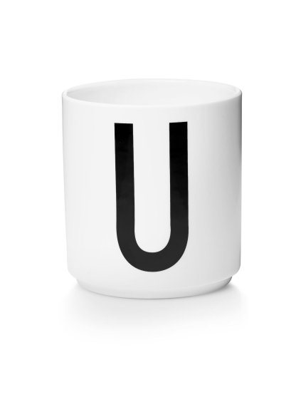 Porcelánový hrnček U DESIGN LETTERS - biely