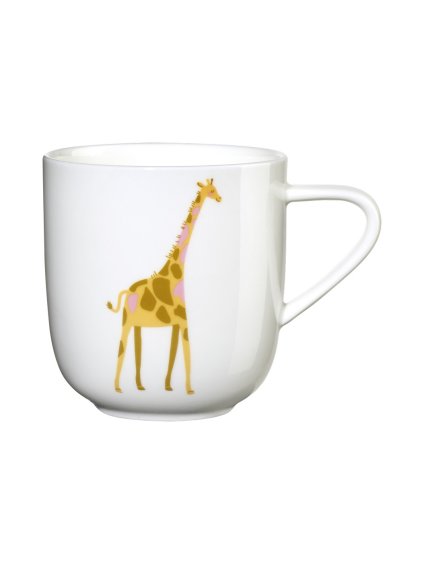 Porcelánový hrnček s uchom s motívom žirafy 250 ml KIDS ASA Selection - biely