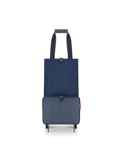Skladacia taška na kolieskach Reisenthel Foldabletrolley Herringbone dark blue