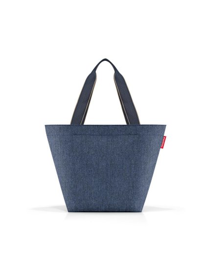 Nákupná taška cez rameno Reisenthel Shopper M Herringbone dark blue