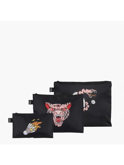 Taštičky na zips LOQI SNASK Tiger Snake Black