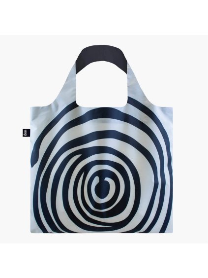 Skladacia nákupná taška LOQI LOUISE BOURGEOIS Spirals Black
