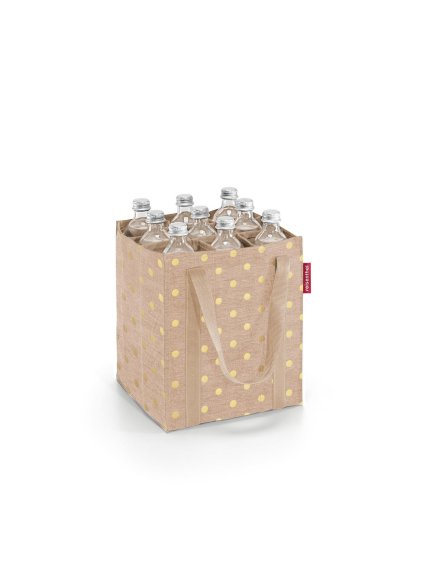 Nákupná taška na fľaše Reisenthel Bottlebag Metallic dots coffee
