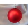 Veľká vianočná guľa 4 ks - červená matná