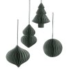 Závesné vianočné ozdoby v sade 4 ks Broste CHRISTMAS MIX - zelené