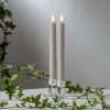 LED sviečka 2 ks výška 25 cm Star Trading Flamme Stripe - béžové