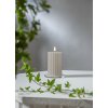 Vosková LED sviečka výška 15 cm Star Trading Flamme Stripe - béžová #3
