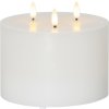 Vosková LED sviečka 3 plamene priemer 15 cm Star Trading Flamme - biela #2