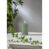 Vosková LED sviečka výška 15 cm Star Trading Flamme Stripe - zelená #3