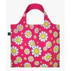 Skladacia nákupná taška LOQI SMILEY Flowers Raspberry #2