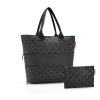 Sada kabelka a taštička na zips Reisenthel Shopper e1 set Glossy dots black