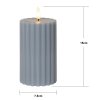 Vosková LED sviečka výška 15 cm Star Trading Flamme Stripe - modrá #3