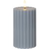 Vosková LED sviečka výška 15 cm Star Trading Flamme Stripe - modrá