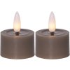 Súprava 2 ks LED čajových sviečok Star Trading Flamme Flow - hnedá