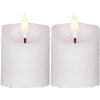Súprava 2 ks LED sviečok výška 7,5 cm Star Trading Flamme Rustic - biela