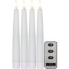 LED sviečka 4 ks výška 20 cm Star Trading Flamme Slim - biela