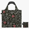 Skladacia nákupná taška LOQI KEITH HARING Black Pattern