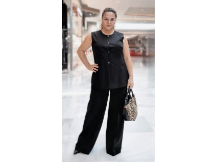 Lavin formální kalhoty černé s gumou v pase, PES/vis, Turecko