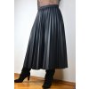 Sukně plisovaná s koženým efektem černá
