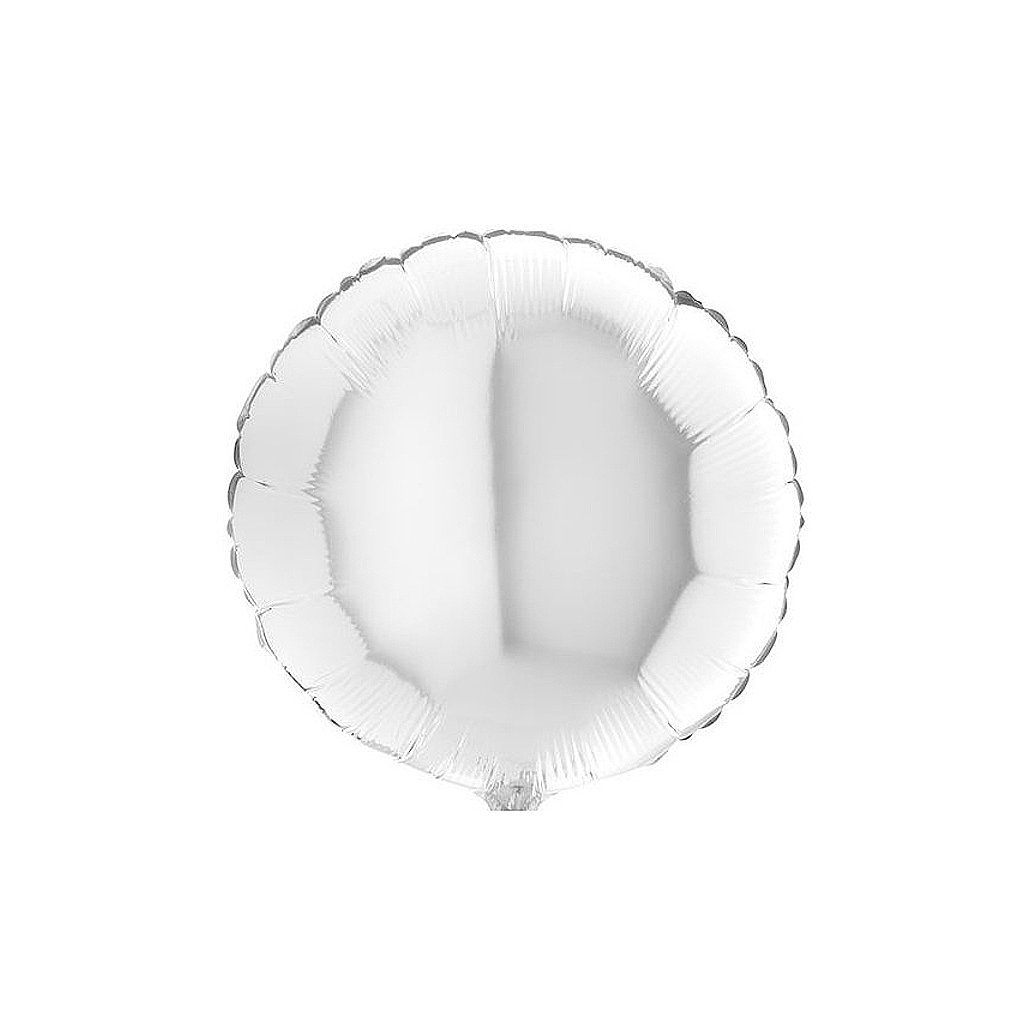 Balon kruhový foliový bílý 46 cm