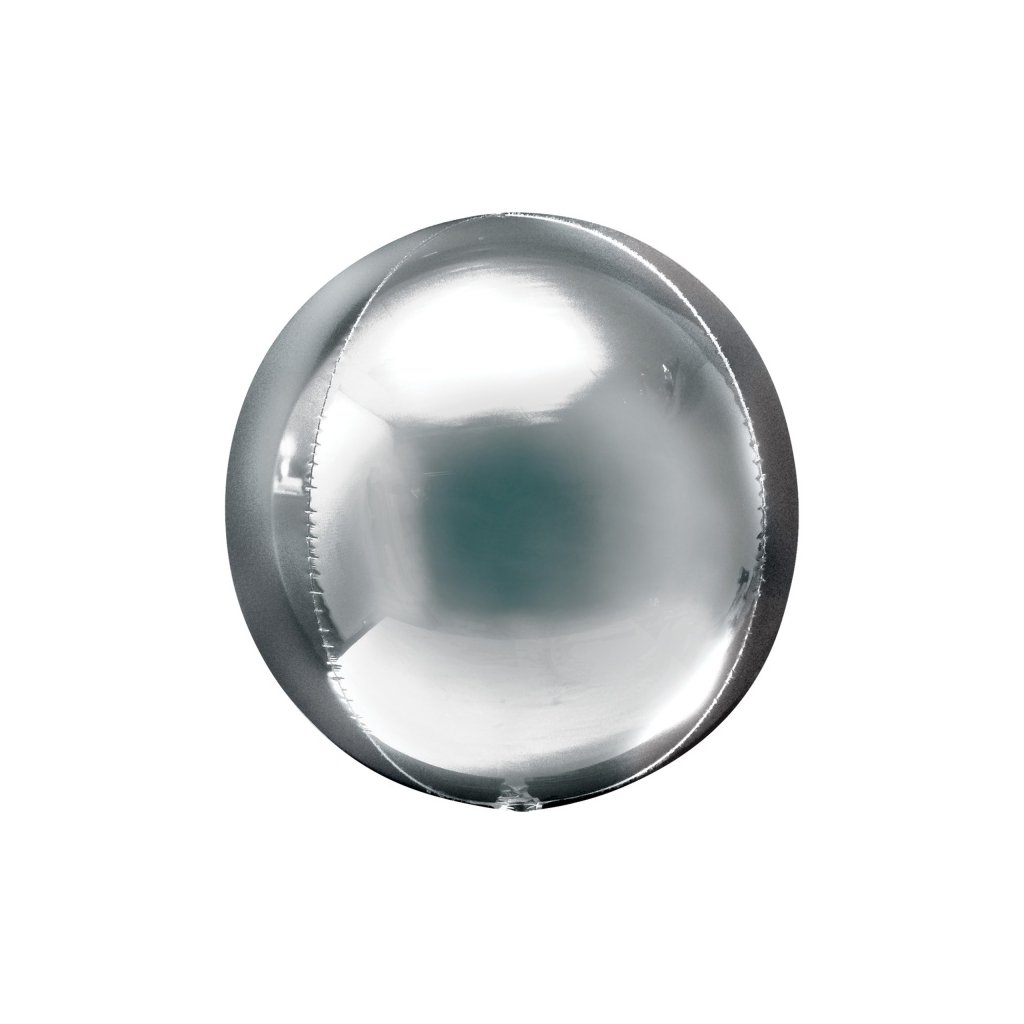 Balonek foliový koule ORBZ stříbrná 38x40cm