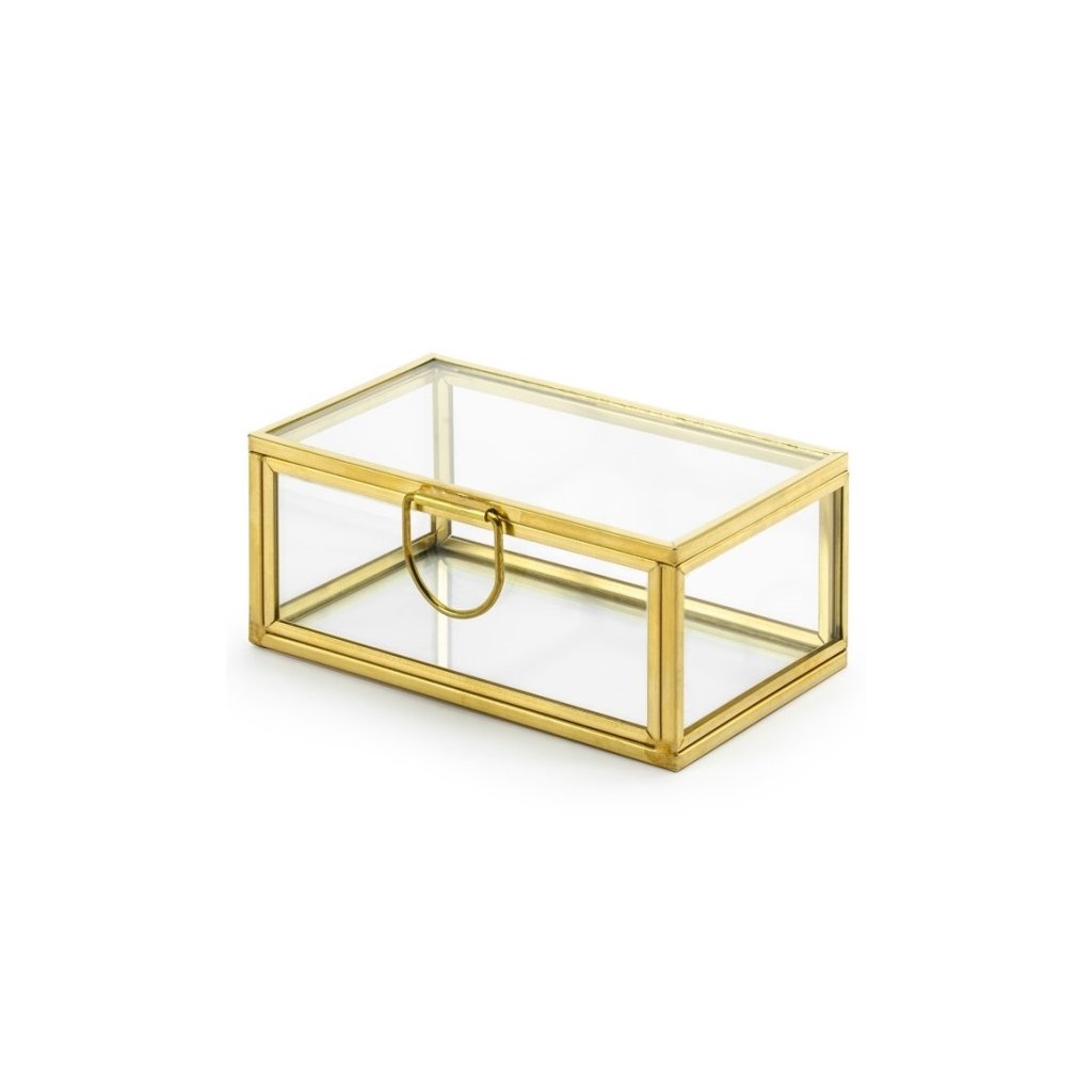 Krabička na snubní prstýnky zlatý rámeček 9 x 5,5 x 4 cm